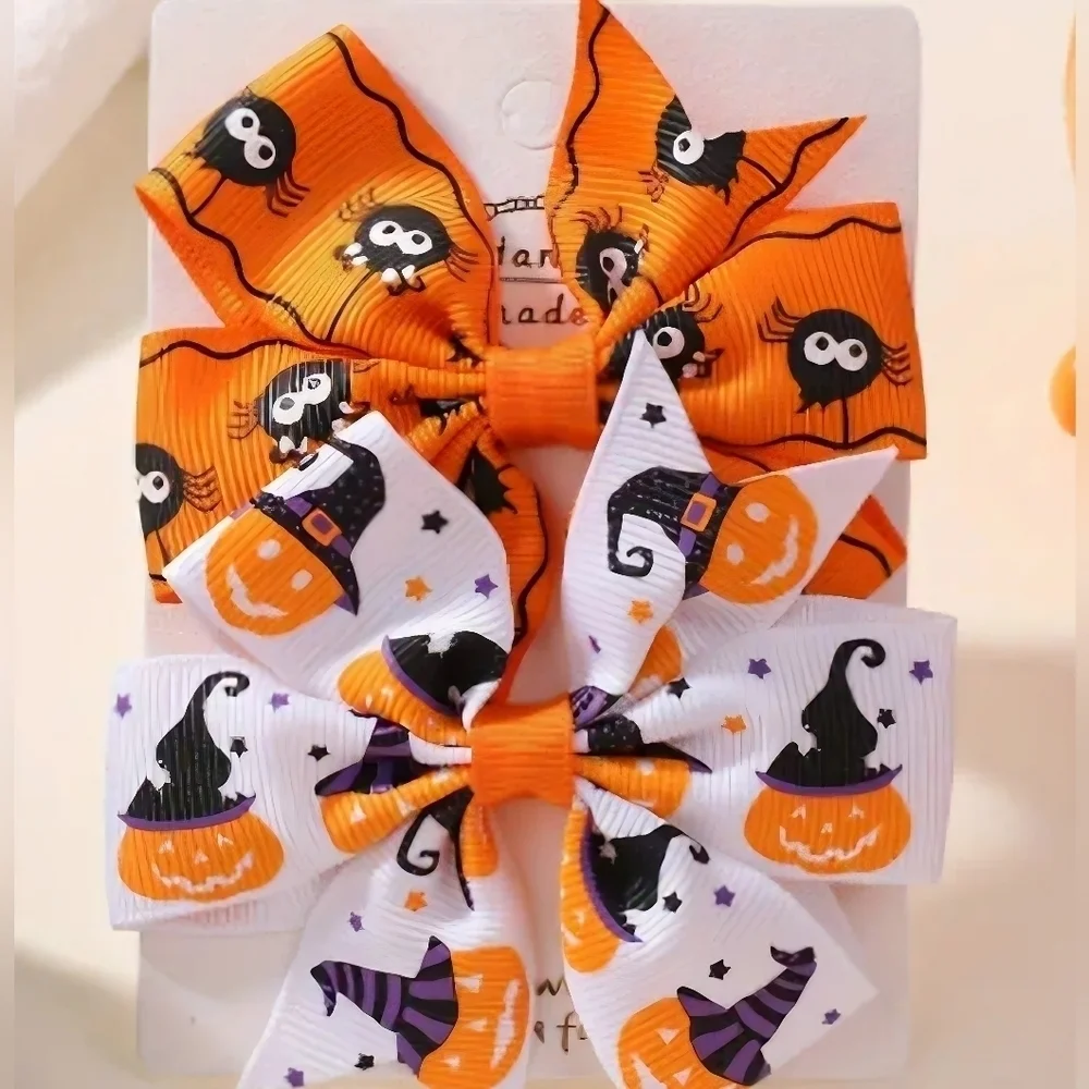 New! Halloween Hair Bow Clips